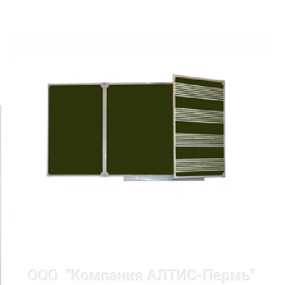 Доска аудиторная магнитная трехэлементная 1000*2700 зеленая/меловая/нотный стан от компании ООО  "Компания АЛТИС-Пермь" - фото 1