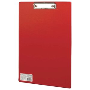 Доска-планшет brauberg comfort с прижимом а4 (230х350 мм), картон/пвх, россия, красная, 222658