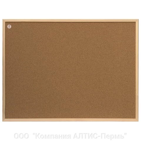 Доска пробковая для объявлений 80x60 см, деревянная рамка, 2х3 ECO,, TC86/C от компании ООО  "Компания АЛТИС-Пермь" - фото 1