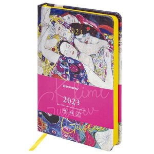 Ежедневник датированный 2023 А5 138x213 мм BRAUBERG Vista, под кожу, Klimt Gustav, 114133