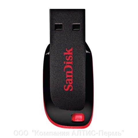 Флеш-диск 128 GB, SANDISK Cruzer Blade, USB 2.0, черный, SDCZ50-128G-B35 от компании ООО  "Компания АЛТИС-Пермь" - фото 1
