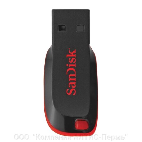 Флеш-диск 16 GB, SANDISK Cruzer Blade, USB 2.0, черный, SDCZ50-016G-B35 от компании ООО  "Компания АЛТИС-Пермь" - фото 1