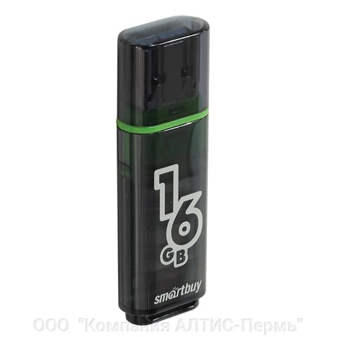 Флеш-диск 16 GB, SMARTBUY Glossy, USB 2.0, черный, SB16GBGS-K от компании ООО  "Компания АЛТИС-Пермь" - фото 1