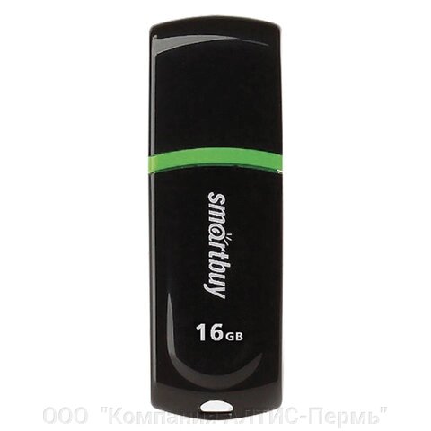 Флеш-диск 16 GB, SMARTBUY Paean, USB 2.0, черный, SB16GBPN-K от компании ООО  "Компания АЛТИС-Пермь" - фото 1