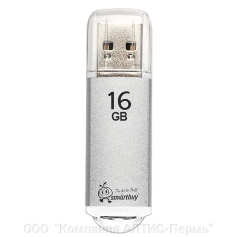 Флеш-диск 16 GB, SMARTBUY V-Cut, USB 2.0, металлический корпус, серебристый, SB16GBVC-S от компании ООО  "Компания АЛТИС-Пермь" - фото 1