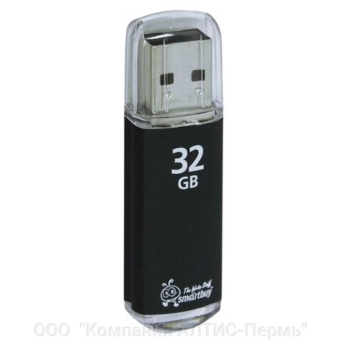 Флеш-диск 32 GB, SMARTBUY V-Cut, USB 2.0, металлический корпус, черный, SB32GBVC-K от компании ООО  "Компания АЛТИС-Пермь" - фото 1