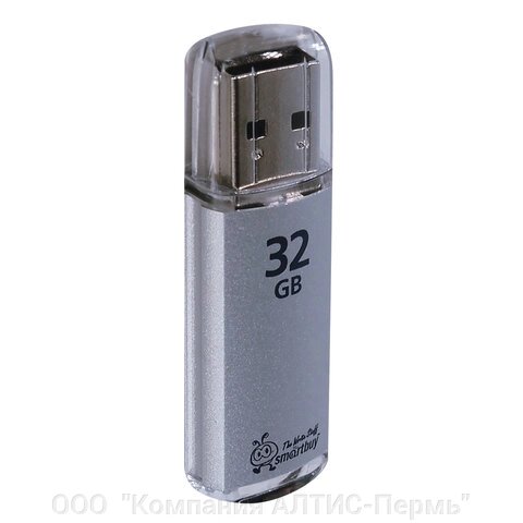 Флеш-диск 32 GB, SMARTBUY V-Cut, USB 2.0, металлический корпус, серебристый, SB32GBVC-S от компании ООО  "Компания АЛТИС-Пермь" - фото 1