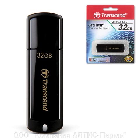 Флеш-диск 32 GB, TRANSCEND Jet Flash 350, USB 2.0, черный, TS32GJF350 от компании ООО  "Компания АЛТИС-Пермь" - фото 1