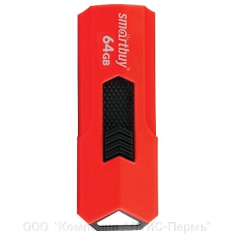 Флеш-диск 64 GB SMARTBUY Stream USB 3.0, красный, SB64GBST-R3 от компании ООО  "Компания АЛТИС-Пермь" - фото 1