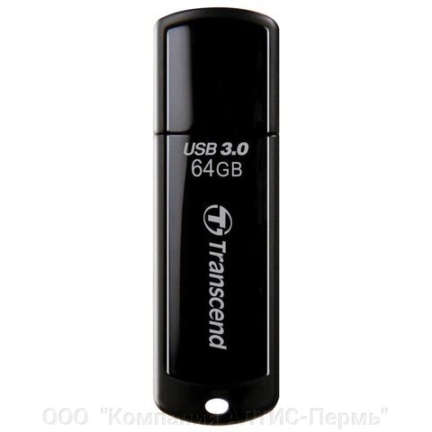 Флеш-диск 64 GB TRANSCEND Jetflash 700 USB 3.0, черный, TS64GJF700 от компании ООО  "Компания АЛТИС-Пермь" - фото 1