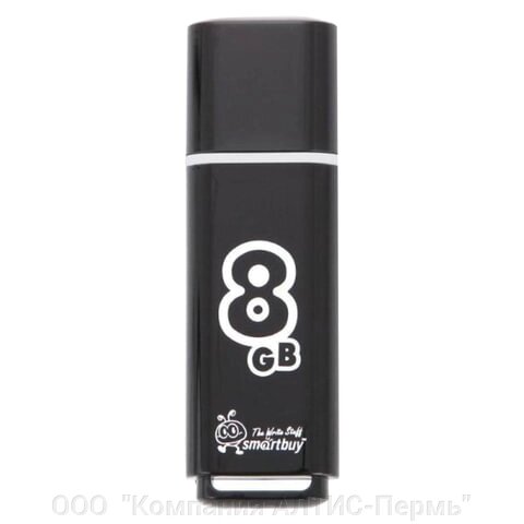 Флеш-диск 8 GB, SMARTBUY Glossy, USB 2.0, черный, SB8GBGS-K от компании ООО  "Компания АЛТИС-Пермь" - фото 1