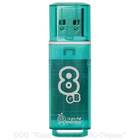Флеш-диск 8 GB, SMARTBUY Glossy, USB 2.0, зеленый, SB8GBGS-G от компании ООО  "Компания АЛТИС-Пермь" - фото 1