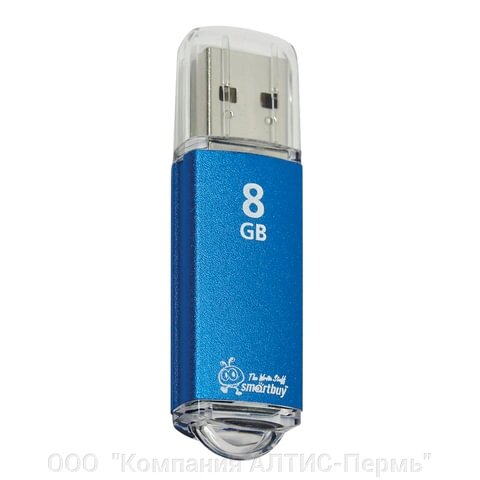 Флеш-диск 8 GB, SMARTBUY V-Cut, USB 2.0, металлический корпус, синий, SB8GBVC-B от компании ООО  "Компания АЛТИС-Пермь" - фото 1