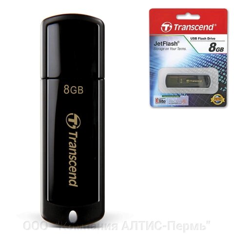 Флеш-диск 8 GB, TRANSCEND Jet Flash 350, USB 2.0, черный, TS8GJF350 от компании ООО  "Компания АЛТИС-Пермь" - фото 1