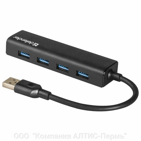 Хаб DEFENDER Quadro Express, USB 3.0, 4 порта, черный, 83204 от компании ООО  "Компания АЛТИС-Пермь" - фото 1