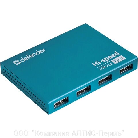 Хаб DEFENDER SEPTIMA SLIM, USB 2.0, 7 портов, порт для питания, алюминиевый корпус, 83505 от компании ООО  "Компания АЛТИС-Пермь" - фото 1