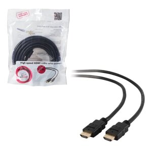 Кабель HDMI, 10 м, GEMBIRD, M-M, экранированный, для передачи цифрового аудио-видео, CC-HDMI4-10M