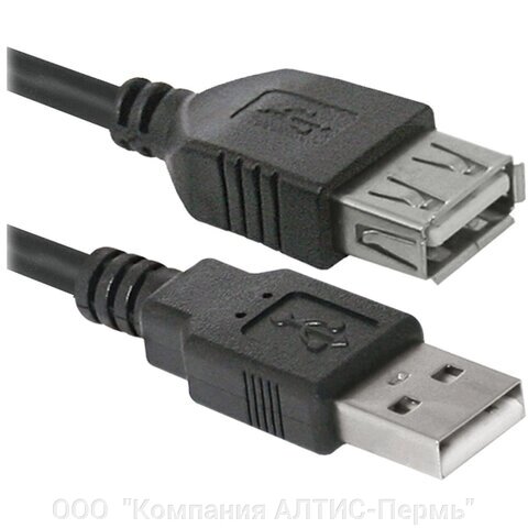 Кабель-удлинитель USB 2.0, 1,8 м, DEFENDER, M-F, для подключения периферии, 87456 от компании ООО  "Компания АЛТИС-Пермь" - фото 1