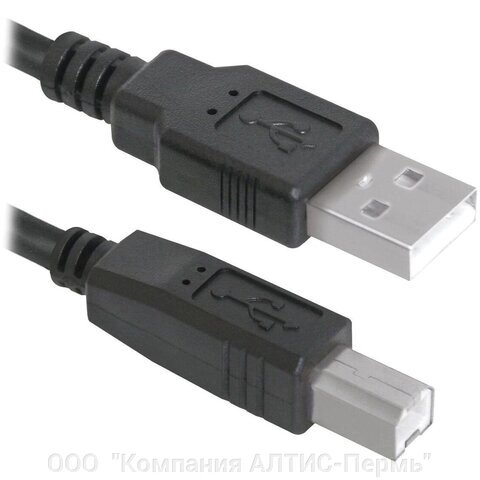 Кабель USB 2.0 AM-BM, 1,8 м, DEFENDER, для подключения принтеров, МФУ и периферии, 83763 от компании ООО  "Компания АЛТИС-Пермь" - фото 1