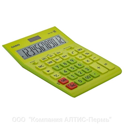 Калькулятор настольный CASIO GR-12С-GN (210х155 мм), 12 разрядов, двойное питание, САЛАТОВЫЙ от компании ООО  "Компания АЛТИС-Пермь" - фото 1