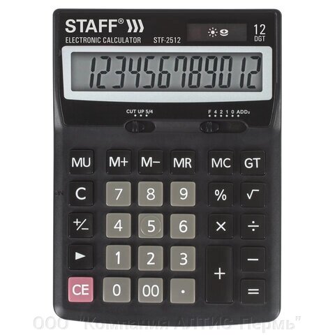Калькулятор настольный STAFF STF-2512 (170х125 мм), 12 разрядов, двойное питание, 250136 от компании ООО  "Компания АЛТИС-Пермь" - фото 1