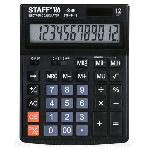 Калькулятор настольный STAFF STF-444-12 (199x153 мм), 12 разрядов, двойное питание, 250303 от компании ООО  "Компания АЛТИС-Пермь" - фото 1