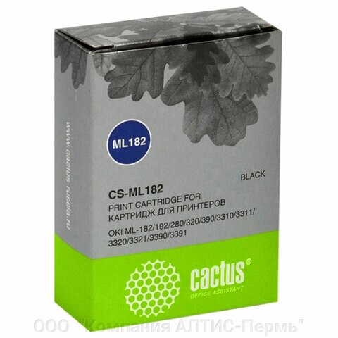 Картридж матричный CACTUS (CS-ML182) для Oki ML-182/192/280/320/390, черный от компании ООО  "Компания АЛТИС-Пермь" - фото 1
