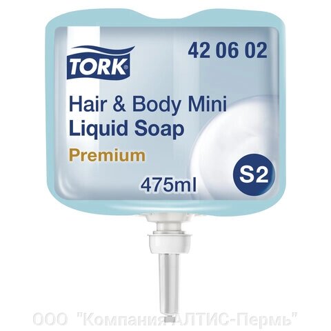 Картридж с жидким мылом-гелем одноразовый TORK (Система S2) Premium, 0,475 л, 420602 от компании ООО  "Компания АЛТИС-Пермь" - фото 1