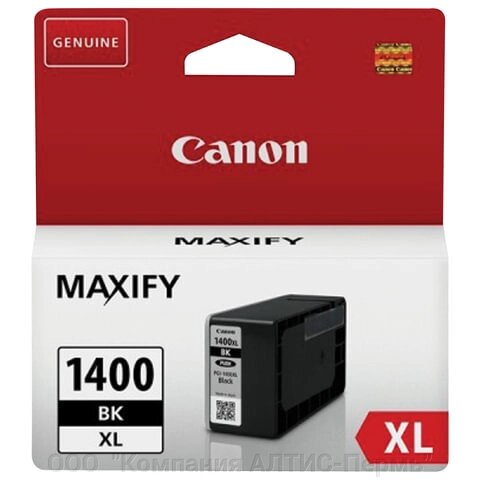 Картридж струйный CANON (PGI-1400XLВК) МВ2040/МВ2340, черный, оригинальный, ресурс 1200 стр. от компании ООО  "Компания АЛТИС-Пермь" - фото 1