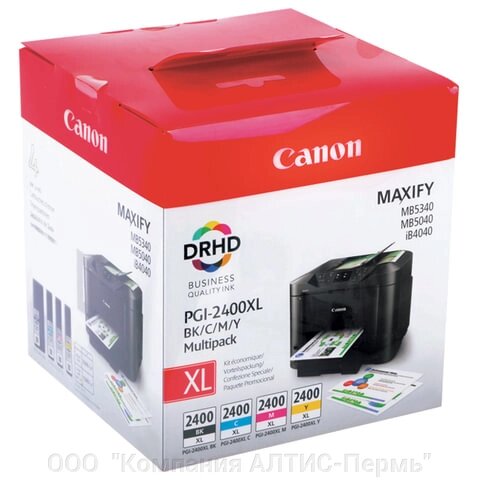 Картридж струйный CANON (PGI-2400XL BK/C/M/Y) iB4040/MB5040/MB5340, КОМПЛЕКТ, оригинальный, 4 цвета от компании ООО  "Компания АЛТИС-Пермь" - фото 1