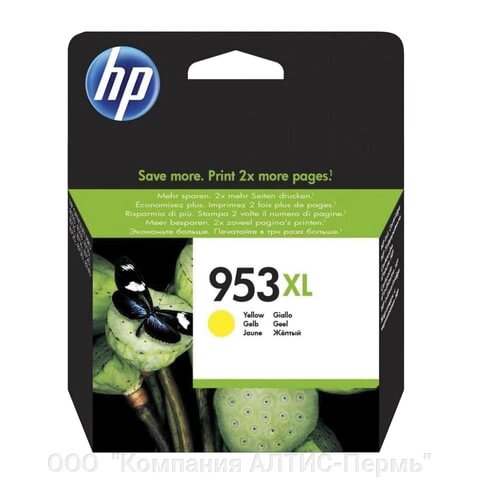 Картридж струйный HP (F6U18AE) Officejet Pro 8710/8210 №953XL, желтый, увеличенный ресурс 1600 стр., оригинальный от компании ООО  "Компания АЛТИС-Пермь" - фото 1