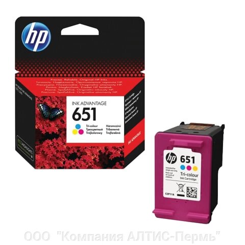 Картридж струйный HP (С2P11AE) Ink Advantage 5575/5645/OfficeJet 202, №651, цветной, оригинальный, ресурс 300 стр. от компании ООО  "Компания АЛТИС-Пермь" - фото 1