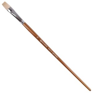 Кисть художественная профессиональная BRAUBERG ART CLASSIC, щетина, плоская,14, длинная ручка