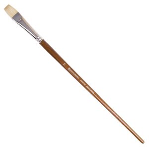 Кисть художественная профессиональная BRAUBERG ART CLASSIC, щетина, плоская,16, длинная ручка