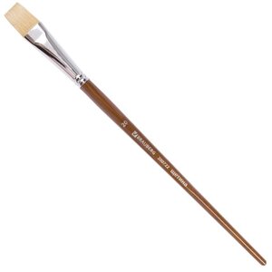 Кисть художественная профессиональная BRAUBERG ART CLASSIC, щетина, плоская,20, длинная ручка