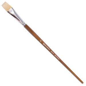 Кисть художественная профессиональная BRAUBERG ART CLASSIC, щетина, плоская,22, длинная ручка
