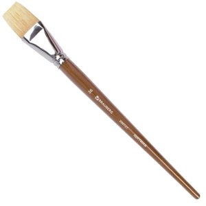Кисть художественная профессиональная BRAUBERG ART CLASSIC, щетина, плоская,36, длинная ручка