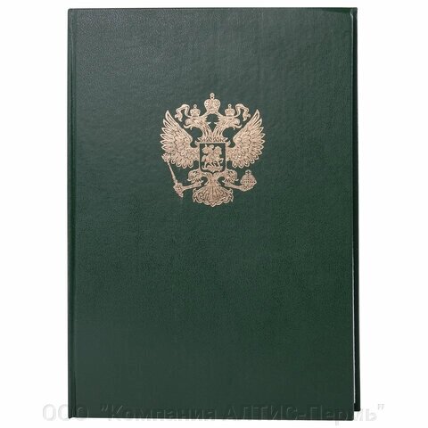 Книга учета 96 л., клетка, твердая, бумвинил, офсет, герб, А4 (200х290 мм), BRAUBERG, зеленая, 130277 от компании ООО  "Компания АЛТИС-Пермь" - фото 1