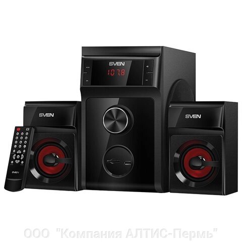 Колонки компьютерные SVEN AC MS-302, 2.1, 40 Вт, FM-тюнер, USB, SD, MP3-плеер, дерево, черные, SV-013554 от компании ООО  "Компания АЛТИС-Пермь" - фото 1