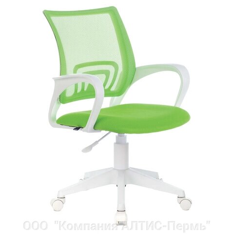 Кресло BRABIX Fly MG-396W, с подлокотниками, пластик белый, сетка, салатовое, 532403 от компании ООО  "Компания АЛТИС-Пермь" - фото 1