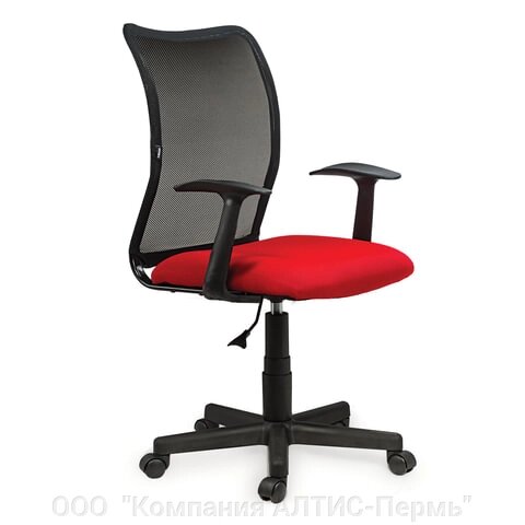 Кресло BRABIX Spring MG-307, с подлокотниками, комбинированное красное/черное TW, 531405 от компании ООО  "Компания АЛТИС-Пермь" - фото 1