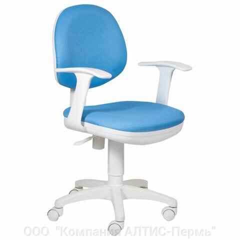 Кресло CH-W356AXSN с подлокотниками, голубое, пластик белый от компании ООО  "Компания АЛТИС-Пермь" - фото 1