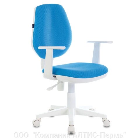 Кресло детское BRABIX Fancy MG-201W, с подлокотниками, пластик белый, голубое, 532411 от компании ООО  "Компания АЛТИС-Пермь" - фото 1