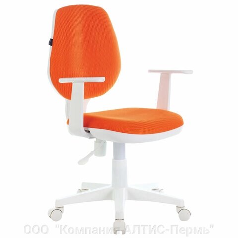 Кресло детское BRABIX Fancy MG-201W, с подлокотниками, пластик белый, оранжевое, 532410 от компании ООО  "Компания АЛТИС-Пермь" - фото 1