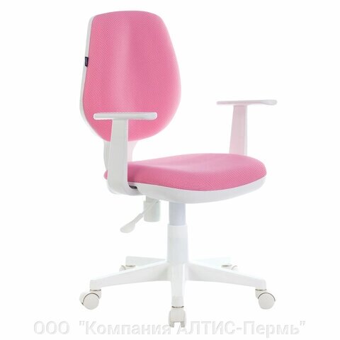 Кресло детское BRABIX Fancy MG-201W, с подлокотниками, пластик белый, розовое, 532409 от компании ООО  "Компания АЛТИС-Пермь" - фото 1