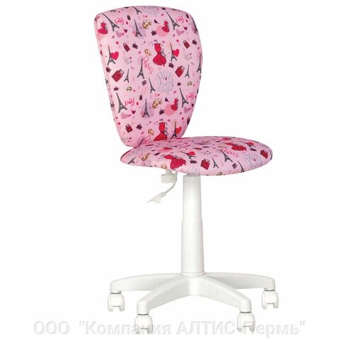Кресло детское POLLY GTS white без подлокотников, розовое с рисунком от компании ООО  "Компания АЛТИС-Пермь" - фото 1