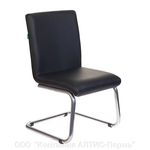 Кресло для приемных и переговорных CH-250-V, хром, экокожа, черное от компании ООО  "Компания АЛТИС-Пермь" - фото 1