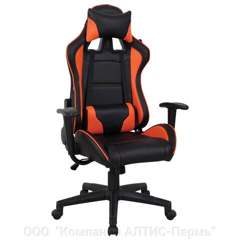 Кресло компьютерное BRABIX GT Racer GM-100, две подушки, экокожа, черное/оранжевое, 531925 от компании ООО  "Компания АЛТИС-Пермь" - фото 1