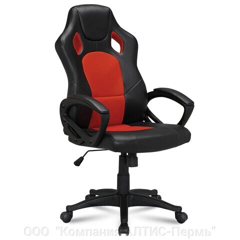 Кресло компьютерное BRABIX Rider EX-544, экокожа черная/ткань красная, 531583 от компании ООО  "Компания АЛТИС-Пермь" - фото 1