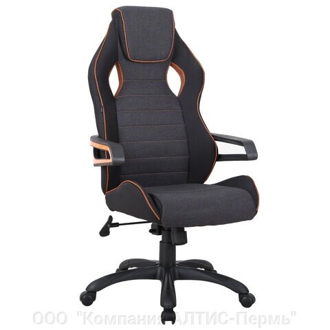 Кресло компьютерное BRABIX Techno Pro GM-003, ткань, черное/серое, вставки оранжевые, 531813 от компании ООО  "Компания АЛТИС-Пермь" - фото 1